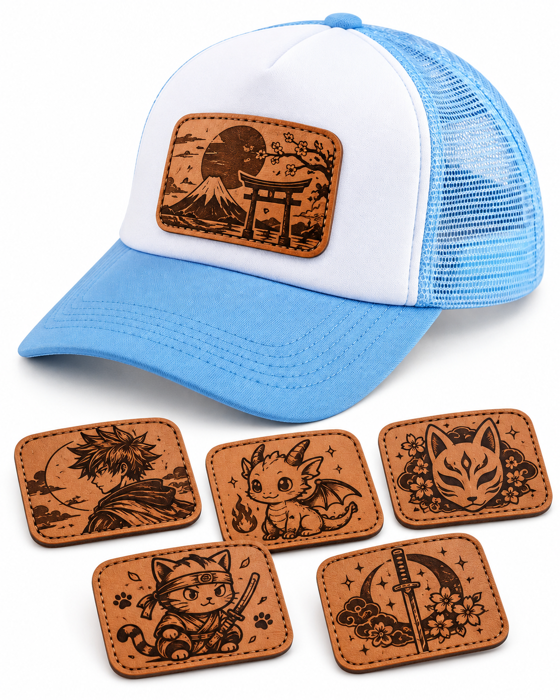Custom engraved hats with patches